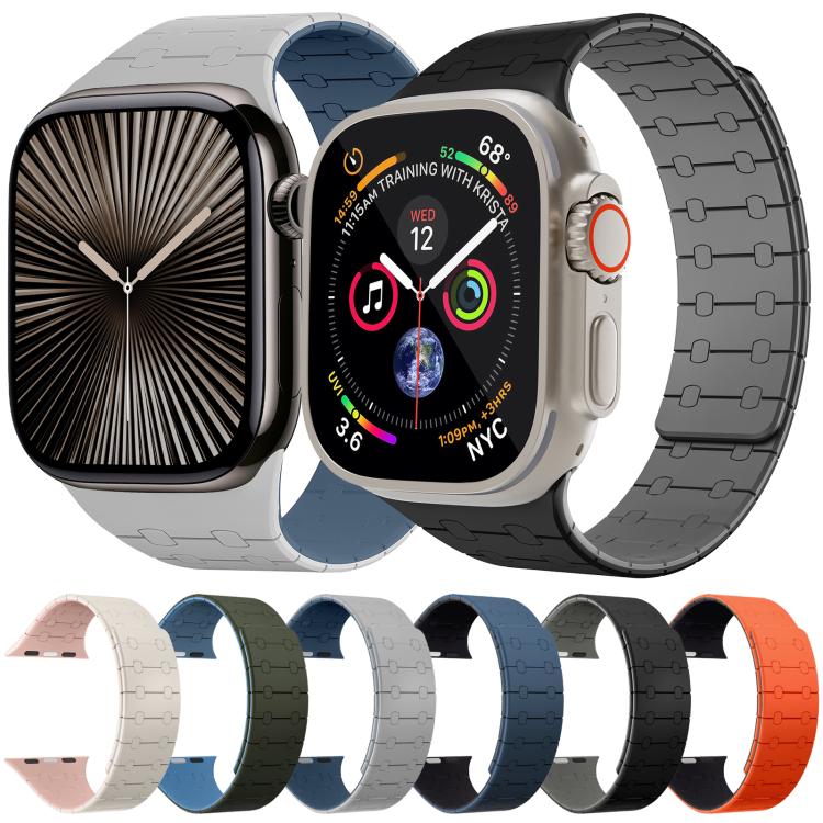 Cinturino per orologio magnetico in silicone xDfind con colori a contrasto, For Apple Watch 42 / 44 / 45 / 46 / 49mm, For Apple Watch 38 / 40 / 41 / S10 42mm