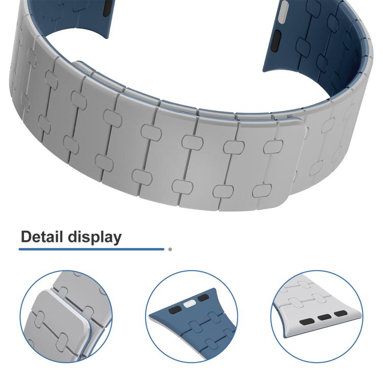 Cinturino per orologio magnetico in silicone xDfind con colori a contrasto, For Apple Watch 42 / 44 / 45 / 46 / 49mm, For Apple Watch 38 / 40 / 41 / S10 42mm