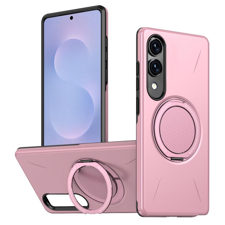 Supporto girevole in metallo, custodia ibrida per telefono MagSafe in TPU e PC., For Samsung Galaxy S25 Edge 5G, For Samsung Galaxy S25 5G, For Samsung Galaxy S25+ 5G