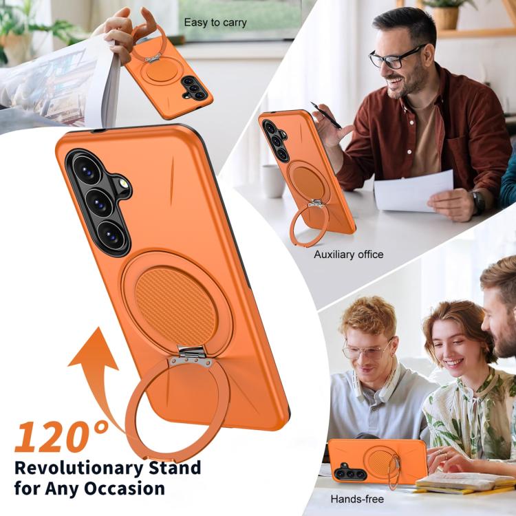 Supporto girevole in metallo, custodia ibrida per telefono MagSafe in TPU e PC., For Samsung Galaxy S26+ 5G, For Samsung Galaxy S26 Ultra 5G, For Samsung Galaxy S26 5G