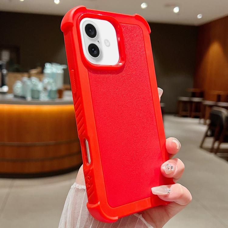 Custodia per telefono antiurto ibrida in TPU e PC a tinta unita., For iPhone 16 Pro Max, For iPhone 16 Pro, For iPhone 16 Plus, For iPhone 16