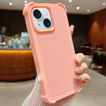 Custodia per telefono antiurto ibrida in TPU e PC a tinta unita., For iPhone 15 Pro Max, For iPhone 15 Pro, For iPhone 15 Plus, For iPhone 15