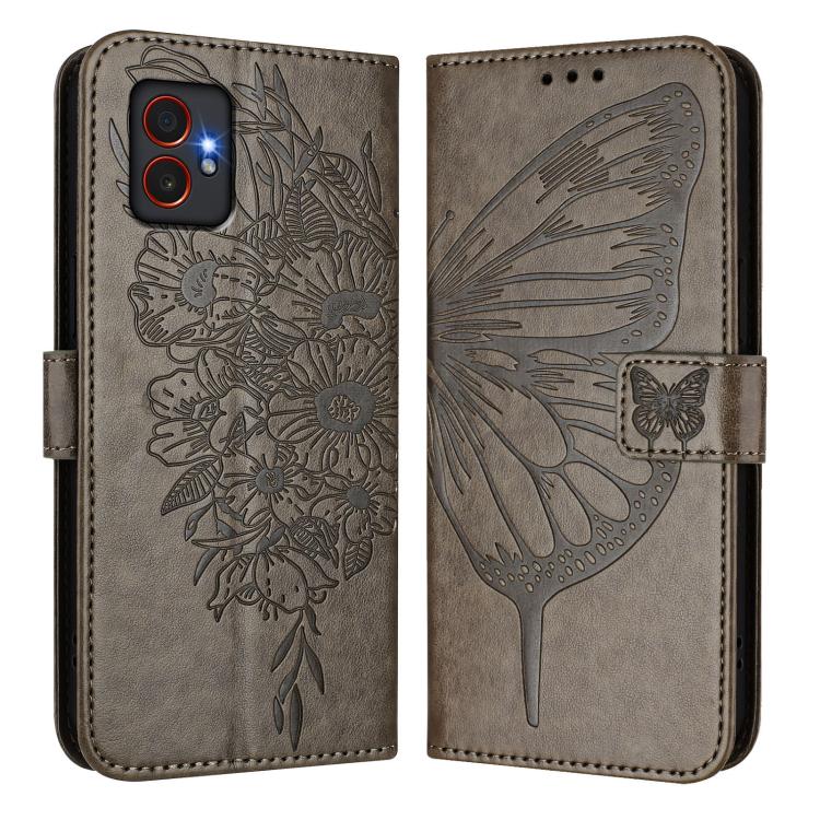 Custodia per telefono in pelle con farfalla in rilievo, For Samsung Galaxy XCover7 Pro
