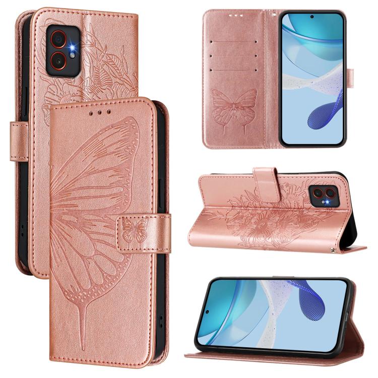 Custodia per telefono in pelle con farfalla in rilievo, For Samsung Galaxy XCover7 Pro