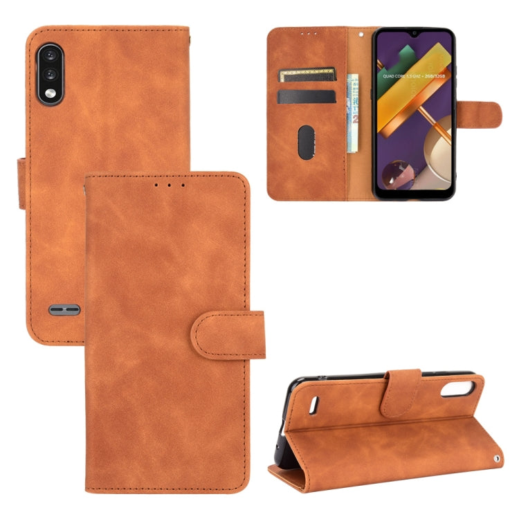 Tinta unita Skin Feel Fibbia magnetica Flip orizzontale Custodia in pelle PU con struttura in vitello con supporto e slot per schede e portafoglio, For LG K22, For OPPO  F17 Pro / A93 / Reno4 Lite, For Fujitsu F-42A / F-01L, For Motorola Moto G9 Plus
