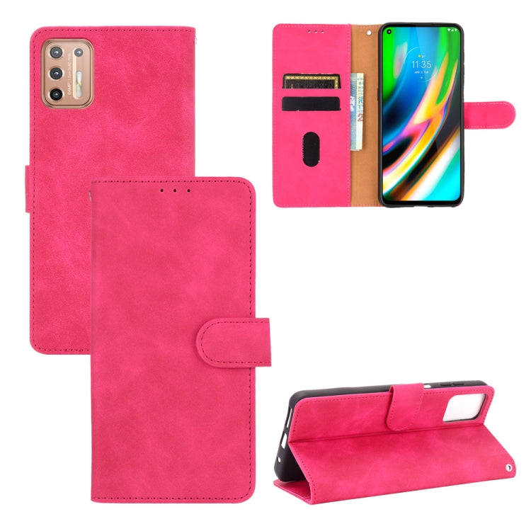 Tinta unita Skin Feel Fibbia magnetica Flip orizzontale Custodia in pelle PU con struttura in vitello con supporto e slot per schede e portafoglio, For LG K22, For OPPO  F17 Pro / A93 / Reno4 Lite, For Fujitsu F-42A / F-01L, For Motorola Moto G9 Plus