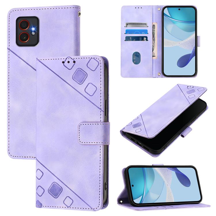 Custodia per telefono in similpelle goffrata con effetto pelle., For Samsung Galaxy XCover7 Pro