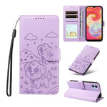 Portafoglio in pelle con protezione RFID e ciondolo a forma di cuore in rilievo con cane., For Galaxy A25 5G Global, For Galaxy A24 4G, For Galaxy A23 4G / 5G, For Galaxy A04e 4G / F04