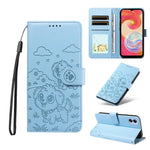 Portafoglio in pelle con protezione RFID e ciondolo a forma di cuore in rilievo con cane., For Galaxy A25 5G Global, For Galaxy A24 4G, For Galaxy A23 4G / 5G, For Galaxy A04e 4G / F04