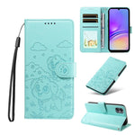 Portafoglio in pelle con protezione RFID e ciondolo a forma di cuore in rilievo con cane., For Galaxy A55 5G, For Galaxy A35 5G, For Galaxy A05, For Galaxy A05s