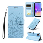 Portafoglio in pelle con protezione RFID e ciondolo a forma di cuore in rilievo con cane., For Galaxy A55 5G, For Galaxy A35 5G, For Galaxy A05, For Galaxy A05s