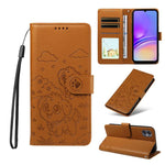 Portafoglio in pelle con protezione RFID e ciondolo a forma di cuore in rilievo con cane., For Galaxy A55 5G, For Galaxy A35 5G, For Galaxy A05, For Galaxy A05s