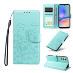 Portafoglio in pelle con protezione RFID e ciondolo a forma di cuore in rilievo con cane., For Galaxy A55 5G, For Galaxy A35 5G, For Galaxy A05, For Galaxy A05s