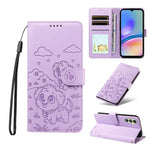 Portafoglio in pelle con protezione RFID e ciondolo a forma di cuore in rilievo con cane., For Galaxy A55 5G, For Galaxy A35 5G, For Galaxy A05, For Galaxy A05s