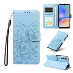 Portafoglio in pelle con protezione RFID e ciondolo a forma di cuore in rilievo con cane., For Galaxy A55 5G, For Galaxy A35 5G, For Galaxy A05, For Galaxy A05s