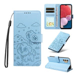 Portafoglio in pelle con protezione RFID e ciondolo a forma di cuore in rilievo con cane., For Galaxy A14 4G / 5G, For Galaxy A34 5G, For Galaxy A54 5G, For Galaxy A13 4G / 5G