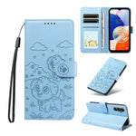 Portafoglio in pelle con protezione RFID e ciondolo a forma di cuore in rilievo con cane., For Galaxy A14 4G / 5G, For Galaxy A34 5G, For Galaxy A54 5G, For Galaxy A13 4G / 5G