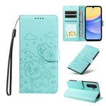Portafoglio in pelle con protezione RFID e ciondolo a forma di cuore in rilievo con cane., For Galaxy A06 / A07, For Galaxy A56 5G, For Galaxy A36 5G, For Galaxy A15 4G / 5G