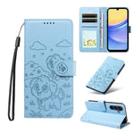 Portafoglio in pelle con protezione RFID e ciondolo a forma di cuore in rilievo con cane., For Galaxy A06 / A07, For Galaxy A56 5G, For Galaxy A36 5G, For Galaxy A15 4G / 5G