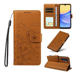 Portafoglio in pelle con protezione RFID e ciondolo a forma di cuore in rilievo con cane., For Galaxy A06 / A07, For Galaxy A56 5G, For Galaxy A36 5G, For Galaxy A15 4G / 5G