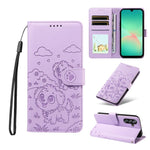Portafoglio in pelle con protezione RFID e ciondolo a forma di cuore in rilievo con cane., For Galaxy A57 5G, For Galaxy A37 5G, For Galaxy A27 5G, For Galaxy A16 / A26 / A17