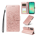 Portafoglio in pelle con protezione RFID e ciondolo a forma di cuore in rilievo con cane., For Galaxy A57 5G, For Galaxy A37 5G, For Galaxy A27 5G, For Galaxy A16 / A26 / A17