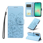 Portafoglio in pelle con protezione RFID e ciondolo a forma di cuore in rilievo con cane., For Galaxy A57 5G, For Galaxy A37 5G, For Galaxy A27 5G, For Galaxy A16 / A26 / A17