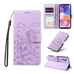 Portafoglio in pelle con protezione RFID e ciondolo a forma di cuore in rilievo con cane., For Galaxy A25 5G Global, For Galaxy A24 4G, For Galaxy A23 4G / 5G, For Galaxy A04e 4G / F04