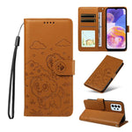 Portafoglio in pelle con protezione RFID e ciondolo a forma di cuore in rilievo con cane., For Galaxy A25 5G Global, For Galaxy A24 4G, For Galaxy A23 4G / 5G, For Galaxy A04e 4G / F04