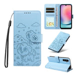 Portafoglio in pelle con protezione RFID e ciondolo a forma di cuore in rilievo con cane., For Galaxy A25 5G Global, For Galaxy A24 4G, For Galaxy A23 4G / 5G, For Galaxy A04e 4G / F04