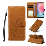 Portafoglio in pelle con protezione RFID e ciondolo a forma di cuore in rilievo con cane., For Galaxy A25 5G Global, For Galaxy A24 4G, For Galaxy A23 4G / 5G, For Galaxy A04e 4G / F04