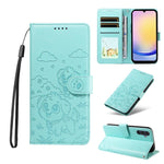 Portafoglio in pelle con protezione RFID e ciondolo a forma di cuore in rilievo con cane., For Galaxy A25 5G Global, For Galaxy A24 4G, For Galaxy A23 4G / 5G, For Galaxy A04e 4G / F04