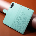 Portafoglio in pelle con protezione RFID e ciondolo a forma di cuore in rilievo con cane., For Galaxy A25 5G Global, For Galaxy A24 4G, For Galaxy A23 4G / 5G, For Galaxy A04e 4G / F04