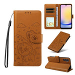 Portafoglio in pelle con protezione RFID e ciondolo a forma di cuore in rilievo con cane., For Galaxy A25 5G Global, For Galaxy A24 4G, For Galaxy A23 4G / 5G, For Galaxy A04e 4G / F04