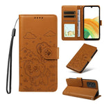 Portafoglio in pelle con protezione RFID e ciondolo a forma di cuore in rilievo con cane., For Galaxy A53 5G, For Galaxy A73 5G, For Galaxy A33 5G