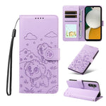 Portafoglio in pelle con protezione RFID e ciondolo a forma di cuore in rilievo con cane., For Galaxy A14 4G / 5G, For Galaxy A34 5G, For Galaxy A54 5G, For Galaxy A13 4G / 5G