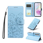 Portafoglio in pelle con protezione RFID e ciondolo a forma di cuore in rilievo con cane., For Galaxy A55 5G, For Galaxy A35 5G, For Galaxy A05, For Galaxy A05s