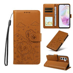 Portafoglio in pelle con protezione RFID e ciondolo a forma di cuore in rilievo con cane., For Galaxy A55 5G, For Galaxy A35 5G, For Galaxy A05, For Galaxy A05s