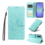 Portafoglio in pelle con protezione RFID e ciondolo a forma di cuore in rilievo con cane., For Galaxy A06 / A07, For Galaxy A56 5G, For Galaxy A36 5G, For Galaxy A15 4G / 5G