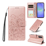 Portafoglio in pelle con protezione RFID e ciondolo a forma di cuore in rilievo con cane., For Galaxy A06 / A07, For Galaxy A56 5G, For Galaxy A36 5G, For Galaxy A15 4G / 5G