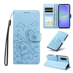 Portafoglio in pelle con protezione RFID e ciondolo a forma di cuore in rilievo con cane., For Galaxy A06 / A07, For Galaxy A56 5G, For Galaxy A36 5G, For Galaxy A15 4G / 5G