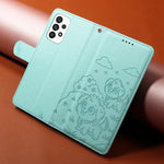 Portafoglio in pelle con protezione RFID e ciondolo a forma di cuore in rilievo con cane., For Galaxy A53 5G, For Galaxy A73 5G, For Galaxy A33 5G