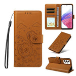 Portafoglio in pelle con protezione RFID e ciondolo a forma di cuore in rilievo con cane., For Galaxy A53 5G, For Galaxy A73 5G, For Galaxy A33 5G