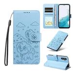 Portafoglio in pelle con protezione RFID e ciondolo a forma di cuore in rilievo con cane., For Galaxy A14 4G / 5G, For Galaxy A34 5G, For Galaxy A54 5G, For Galaxy A13 4G / 5G