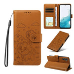 Portafoglio in pelle con protezione RFID e ciondolo a forma di cuore in rilievo con cane., For Galaxy A14 4G / 5G, For Galaxy A34 5G, For Galaxy A54 5G, For Galaxy A13 4G / 5G