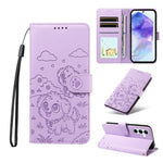 Portafoglio in pelle con protezione RFID e ciondolo a forma di cuore in rilievo con cane., For Galaxy A55 5G, For Galaxy A35 5G, For Galaxy A05, For Galaxy A05s