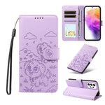 Portafoglio in pelle con protezione RFID e ciondolo a forma di cuore in rilievo con cane., For Galaxy A53 5G, For Galaxy A73 5G, For Galaxy A33 5G
