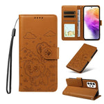 Portafoglio in pelle con protezione RFID e ciondolo a forma di cuore in rilievo con cane., For Galaxy A53 5G, For Galaxy A73 5G, For Galaxy A33 5G