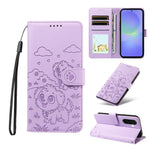 Portafoglio in pelle con protezione RFID e ciondolo a forma di cuore in rilievo con cane., For Galaxy A57 5G, For Galaxy A37 5G, For Galaxy A27 5G, For Galaxy A16 / A26 / A17