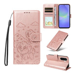 Portafoglio in pelle con protezione RFID e ciondolo a forma di cuore in rilievo con cane., For Galaxy A57 5G, For Galaxy A37 5G, For Galaxy A27 5G, For Galaxy A16 / A26 / A17